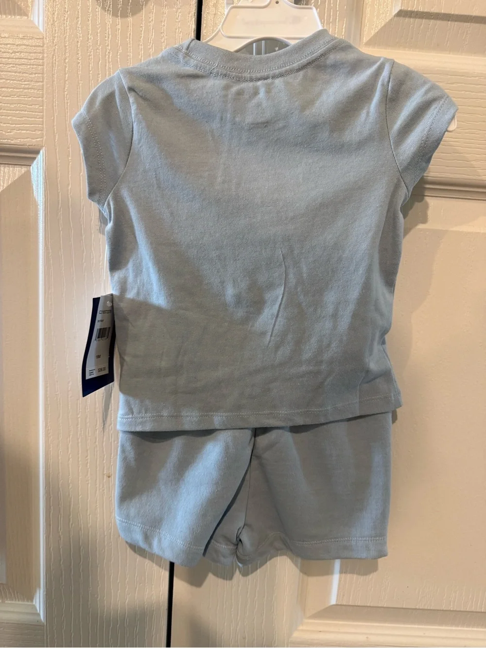 Champion Light Blue Girls Tee & Shorts Set with Neon Hearts
